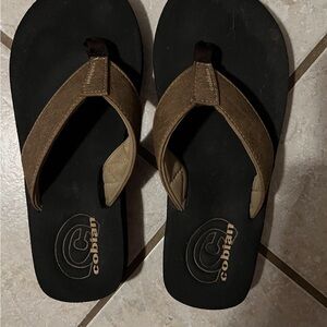 Cobian Brown and Black Men's Flip Flops